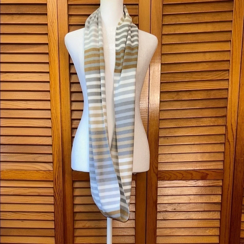 Striped Beige and Gray Women's Scarf